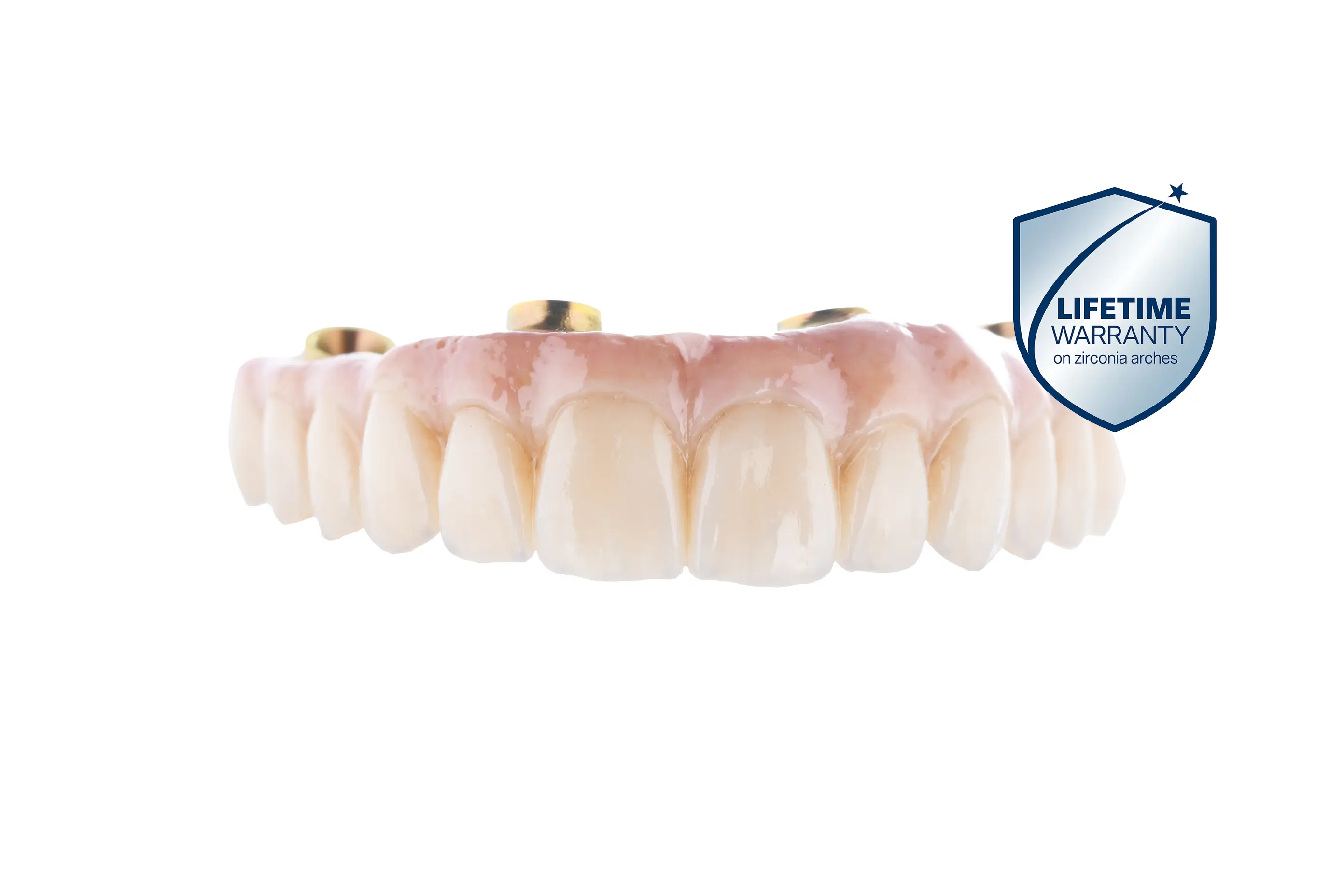 Our comprehensive lifetime warranty certificate for Zirconia arches Warranty Certificate showing lifetime coverage